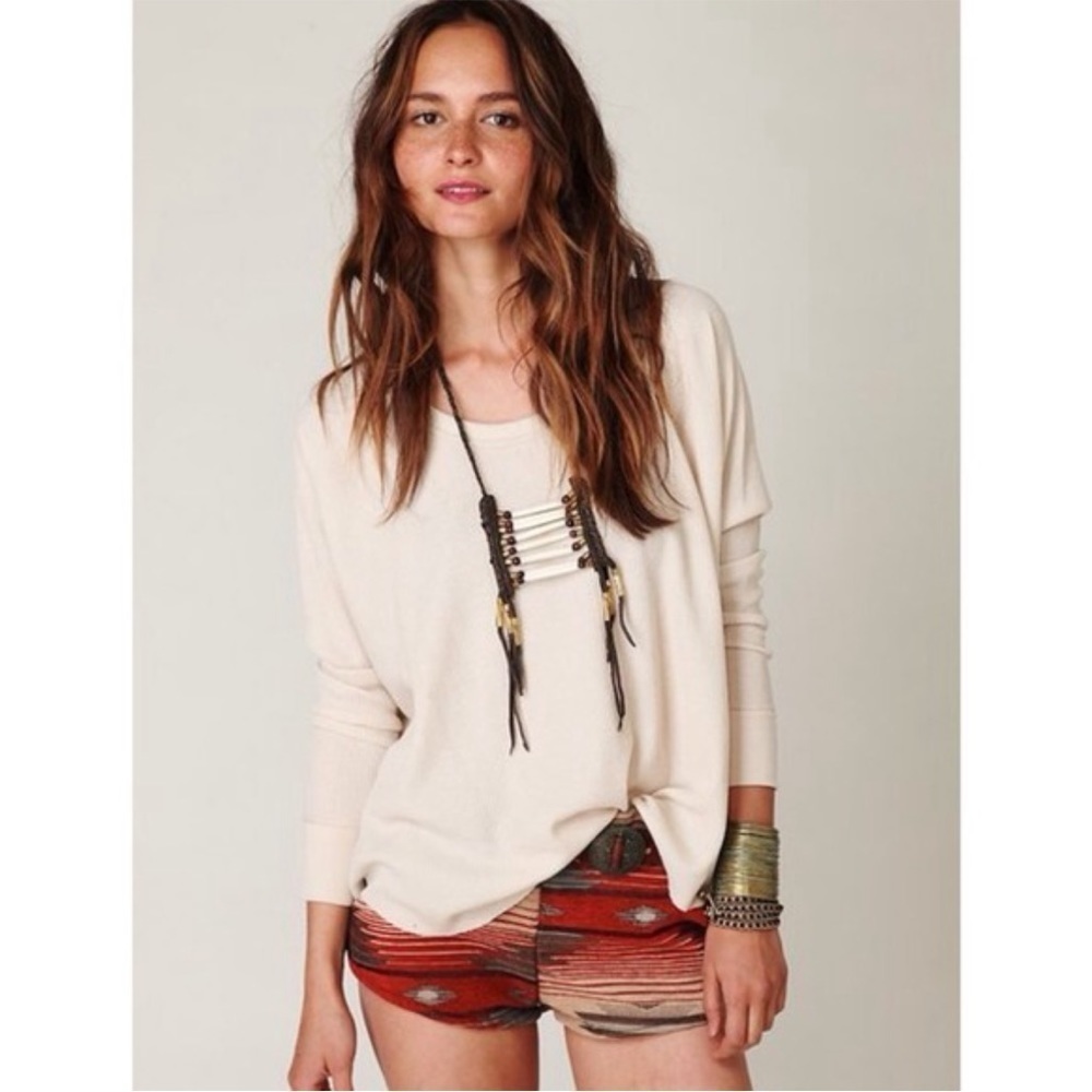 Free People Solid Love Bug Thermal Top Oatmeal